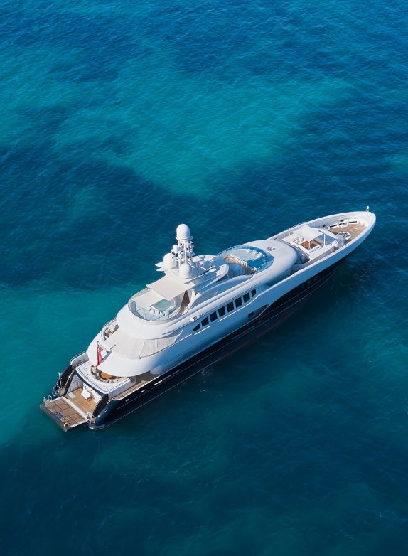 mega yacht on the ocean
