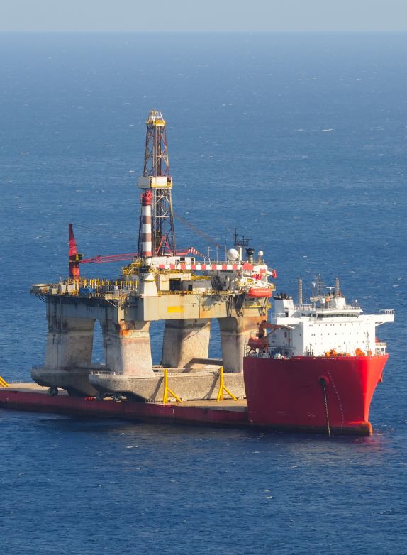 oil rig platform on the vessel ocean