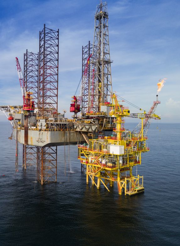 oil platform on the ocean
